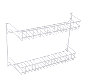 Repisa 44.5 x 12 x 30 cm 0017 doble grande acero plastificado Cotidiana basic