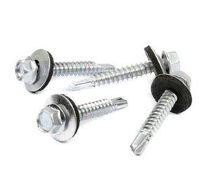 Tornillo autoperforante hexagonal N°12 x 3/4''con golilla y goma Balde 300 unidades Imporper