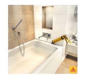 Sellador de silicona acetoxi 280 ml Sanisil blanco Sika