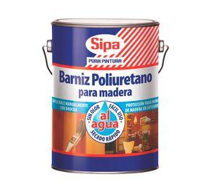 Barniz al agua 3 litros Poliuretano transparente semi brillante Sipa