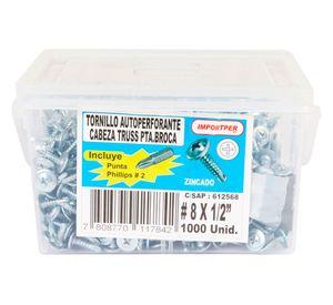Tornillo autoperforante #8x1/2'' punta broca Truss 1000 unidades Imporper