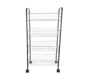 Carro 40.5 x 25 x 82 cm 4 canastos fijos acero cromado Cotidiana