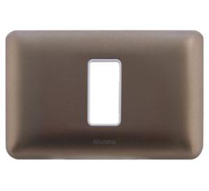 Placa un modulo + soporte titanio Bticino