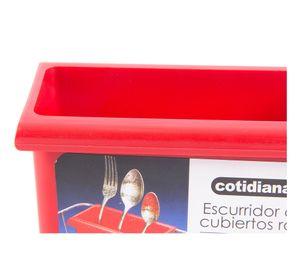 Escurridor cubiertos rojo Cotidiana