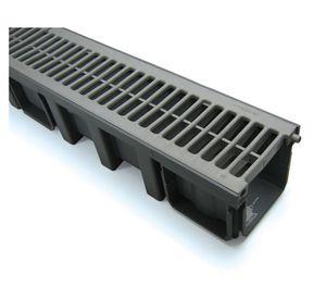 Canaleta PVC + rejilla tráfico peatonal C130