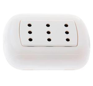 Toma corriente triple 10 a/16 a oval blanco Bticino