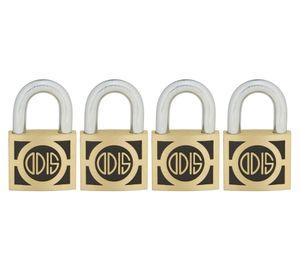 Pack 4 candados medio interior/exterior bronce 40mm S300 Odis