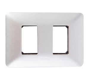 Placa matix 2 módulo titanio claro Bticino