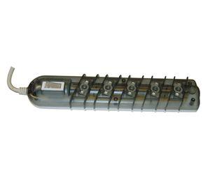 Alargador con interruptor 250 volt 2200 watts 5 posiciones 3 mt gris Rittig