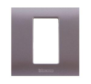 Placa 1 módulo titanio claro matix Bticino