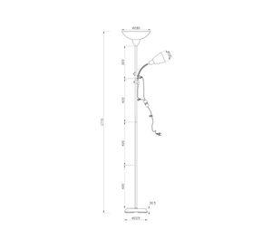 Lámpara pie 2L E14 E27 CL-3300G-1 satín
