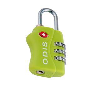 Candado TSA viajero con clave 3 diales 30mm verde Odis
