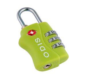 Candado TSA viajero con clave 3 diales 30mm verde Odis