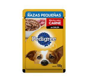Alimento h煤medo razas peque帽as 100 gr carne Pedigree
