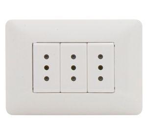 Enchufe hembra 2 p+t triple blanco armad matix Bticino