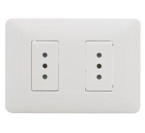 Enchufe hembra 2 p+t doble blanco armado matix Bticino