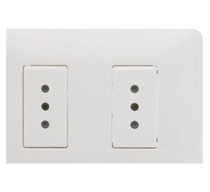Enchufe hembra 2 p+t doble blanco armado matix Bticino