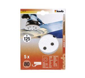 Disco de pulir para lijadora 5'' grano 80 pack 5 unidades KWB