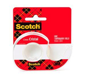 Cinta cristal 19 mm 20 m + dispensador scotch