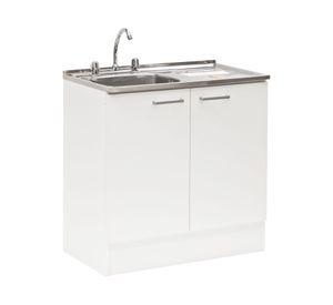 Mueble base lavaplatos 80 cm ED 2 puertas blanco Mobikit