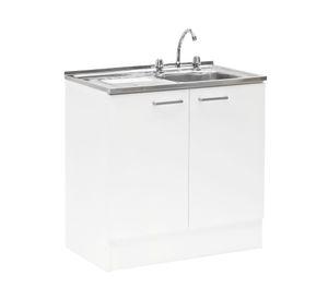 Mueble base lavaplatos 80 cm EI 2 puertas blanco Mobikit