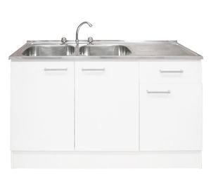 Mueble base lavaplatos ED 3 puertas 1 cajón blanco Mobikit