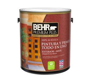 Esmalte al agua exterior Mate blanco Behr Premium Plus Galón