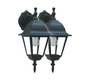 Farol pared 1L E27 negro 2 unidades