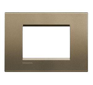 Placa rectangular 3 módulos square Bticino