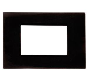 Placa rectangular 3 módulos antracita Bticino