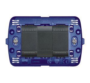 Placa semiarmada interruptor doble 16A antracita Bcitino