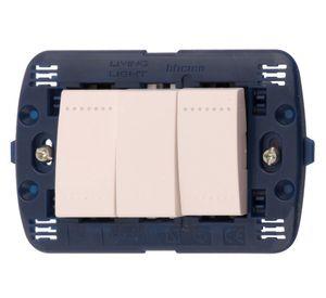 Placa semiarmada interruptor doble 9/12  blanco Bticino