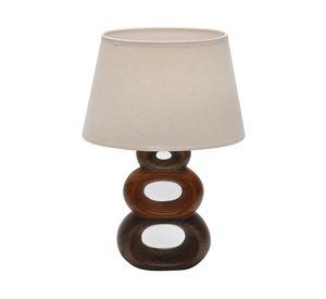 Lámpara sobremesa 1L 60W E27 Aros blanco/café
