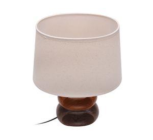 Lámpara sobremesa 1L 60W E27 Aros blanco/café