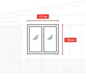 Ventana termopanel PVC 4 mm 121x100 cm