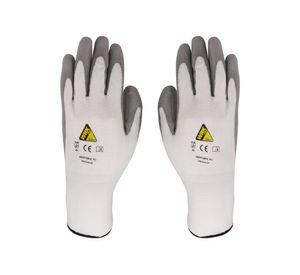 Guante poliéster pu multiuso anticorte gris/blanco Wrk Work