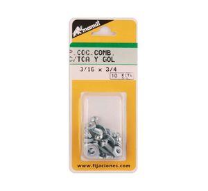 Perno cocina 3/16x3/4 + tuerca + golilla 10 unidades Mamut