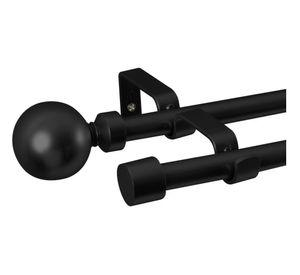 Barra extensible doble 120-210 cm borla negro