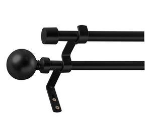Barra extensible doble 120-210 cm borla negro