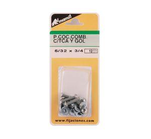Perno cocina 5/32x3/4 + tuerca + golilla 12 unidades Mamut