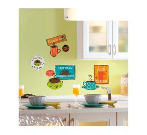 Wallstickers 32 autoadhesivos variedad café RoomMates