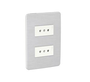 Placa armada toma corriente 2M Orión gris cósmico Schneider