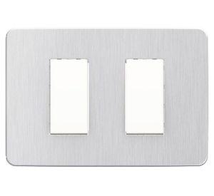 Placa armada 9/15 Orión aluminio cosmic gris Schneider