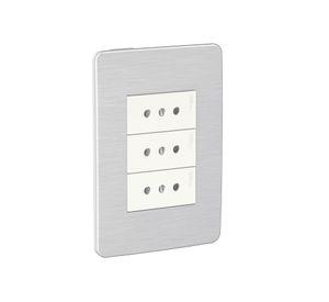 Placa armada toma corriente 3M Orión gris cósmico Schneider