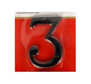 Número 3 8,5 cm Rústico negro Poli