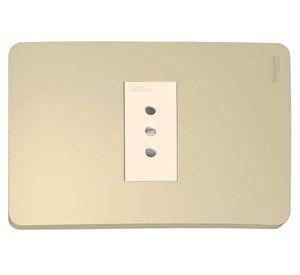 Placa armada tomacorriente Orión marfil Schneider