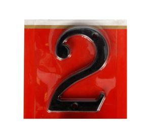 Número 2 8,5 cm Rústico negro Poli