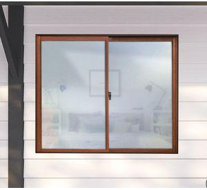 Ventana Aluminio 121x100 cm Corredera Madera