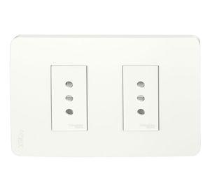 Placa armada doble toma corriente Orión blanco Schneider