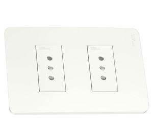 Placa armada doble toma corriente Orión blanco Schneider